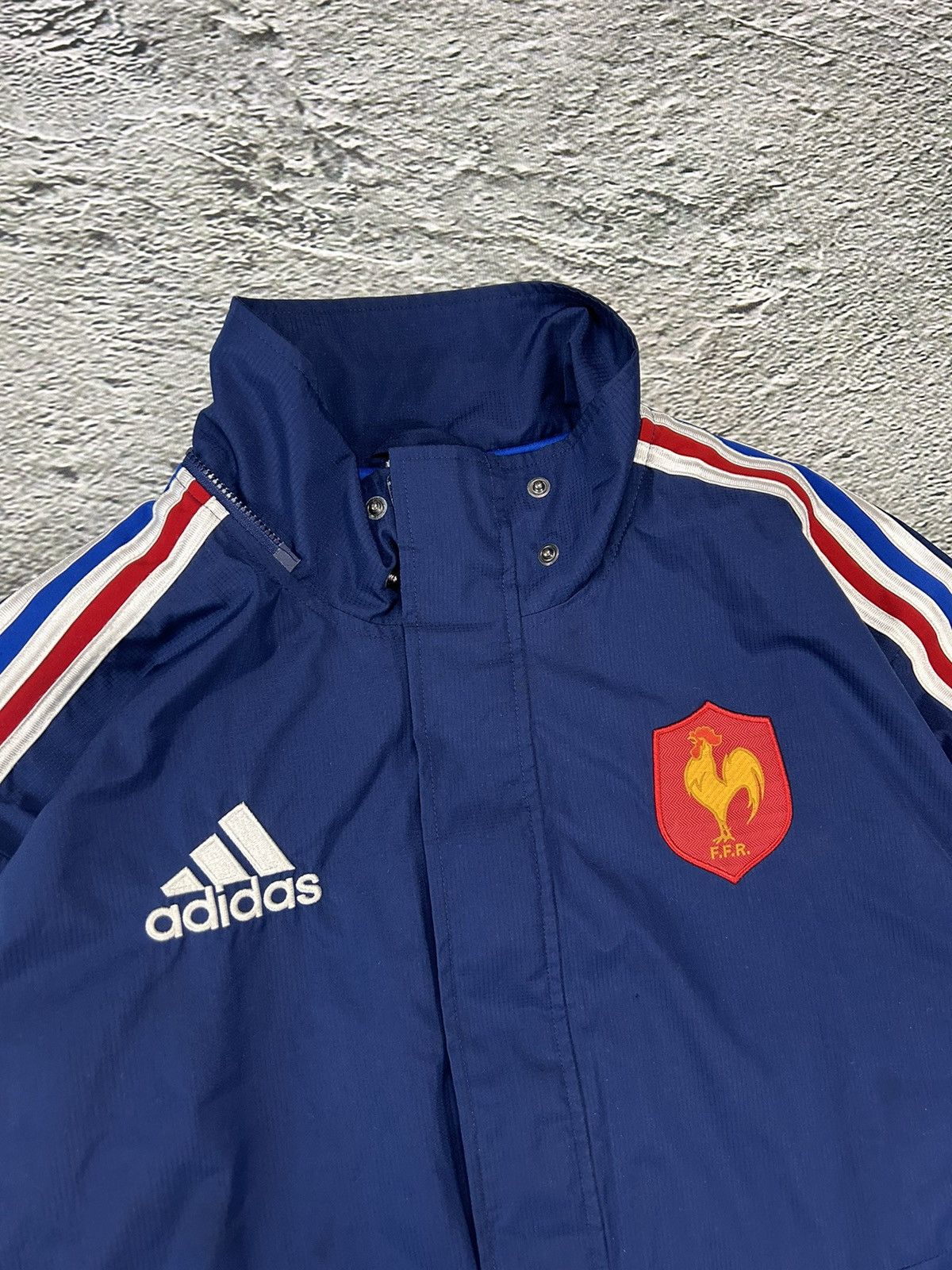 Adidas × Vintage France Adidas track suit navy pants windbreaker vintage Size US L / EU 52-54 / 3 - 3 Thumbnail