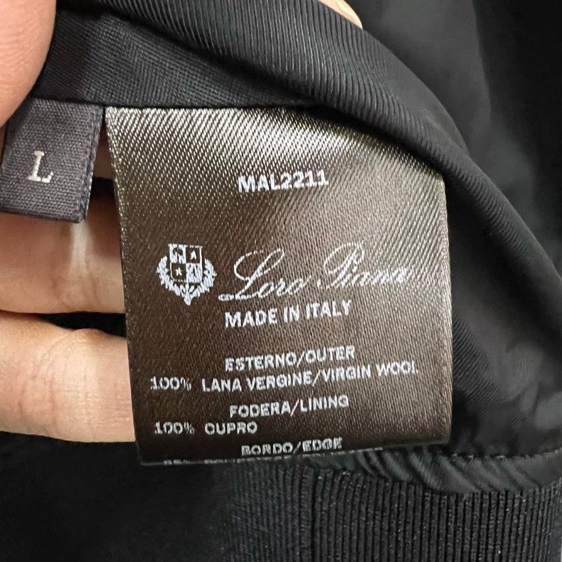 Loro Piana LORO PIANA Black and white embroidered logo coat Size L / US 10 / IT 46 - 4 Thumbnail