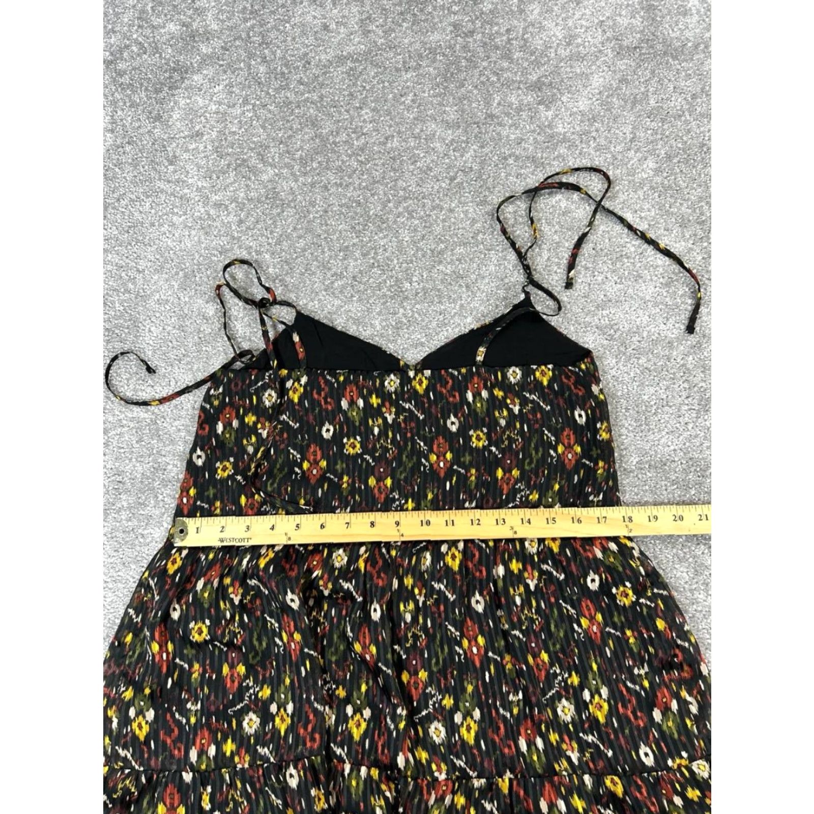 Vintage Sezane Dress Womens Fr 36 Us 4 Floral Sleeveless V-Neck Pullover Short Lined A-Line Blouson Sheath Shift Black Red Yellow Casual Size S / US 4 / IT 40 - 7 Thumbnail
