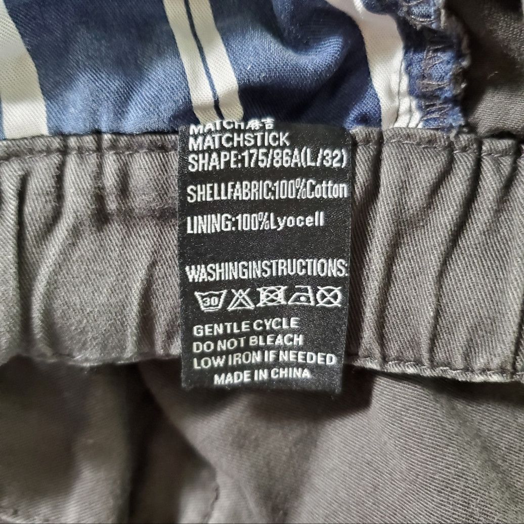 Other Match Men's 32x28" Pants Black 100% Cotton Elastic Waist Size US 32 / EU 48 - 5 Thumbnail