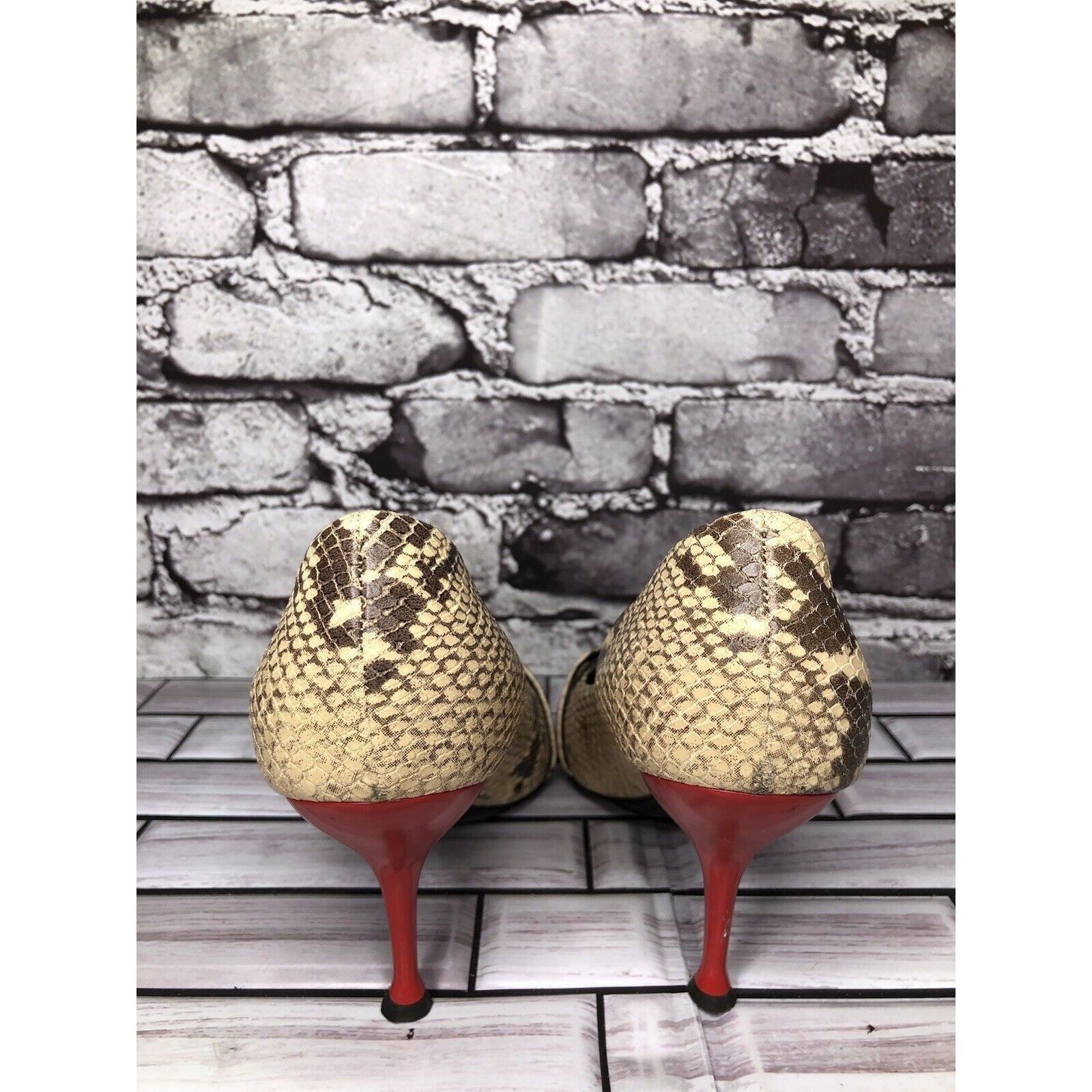 Giuseppe Zanotti Giuseppe Zanotti Cream Leather Black SnakeSkin Pointed Strap Size US 6.5 / IT 36.5 - 4 Thumbnail