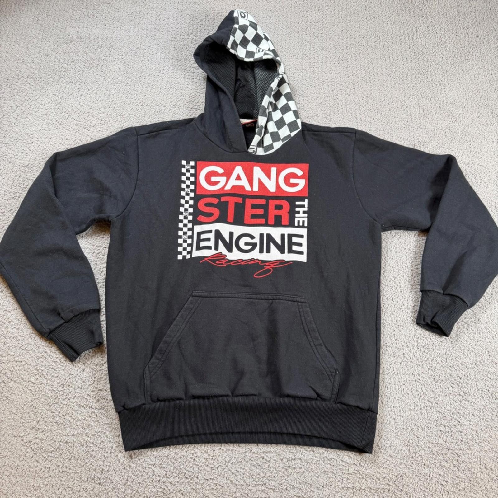 Spiritual Gangster Y2K Racing Graphic Hoodie Checkerboard Hood Streetwear Size US M / EU 48-50 / 2 - 1 Thumbnail