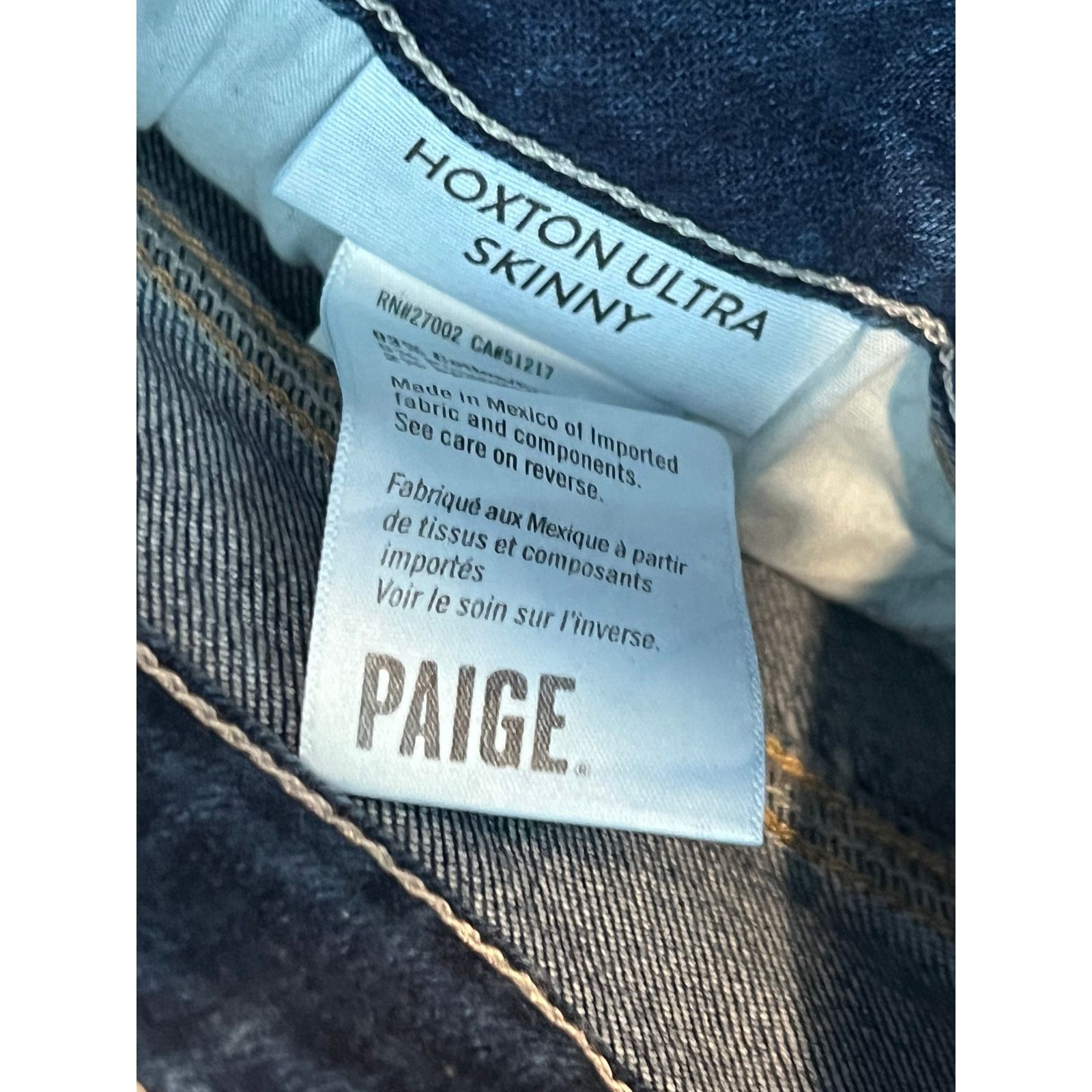 Paige Paige Hoxton Ultra Skinny Blue Jeans Womans Sz 28x30 Size 38" / US 16 / IT 52 - 3 Thumbnail