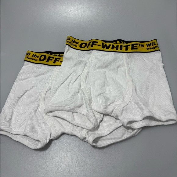 Off-White Off-White Stretch Cotton Boxer Briefs White Yellow Two-Pack Size ONE SIZE - 1 Thumbnail