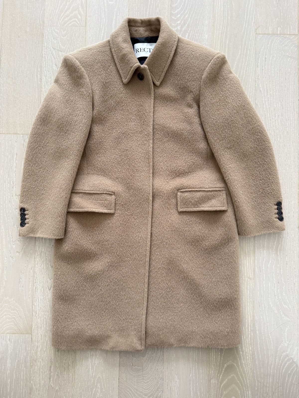 RECTO Recto Men’s Padded Shoulder Camel Wool Coat Size US S / EU 44-46 / 1 - 2 Thumbnail