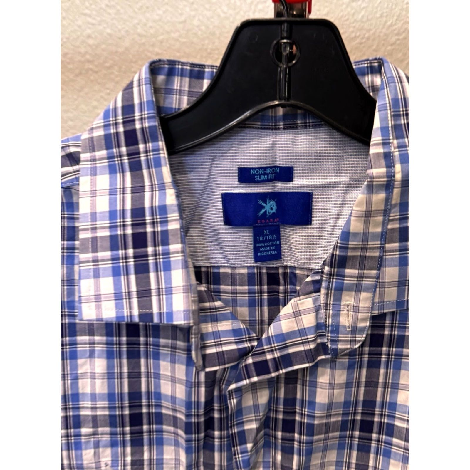 Egara Egara Blue Plaid SHIRT XL Mens Long Sleeve XS XL? Size US XL / EU 56 / 4 - 4 Thumbnail