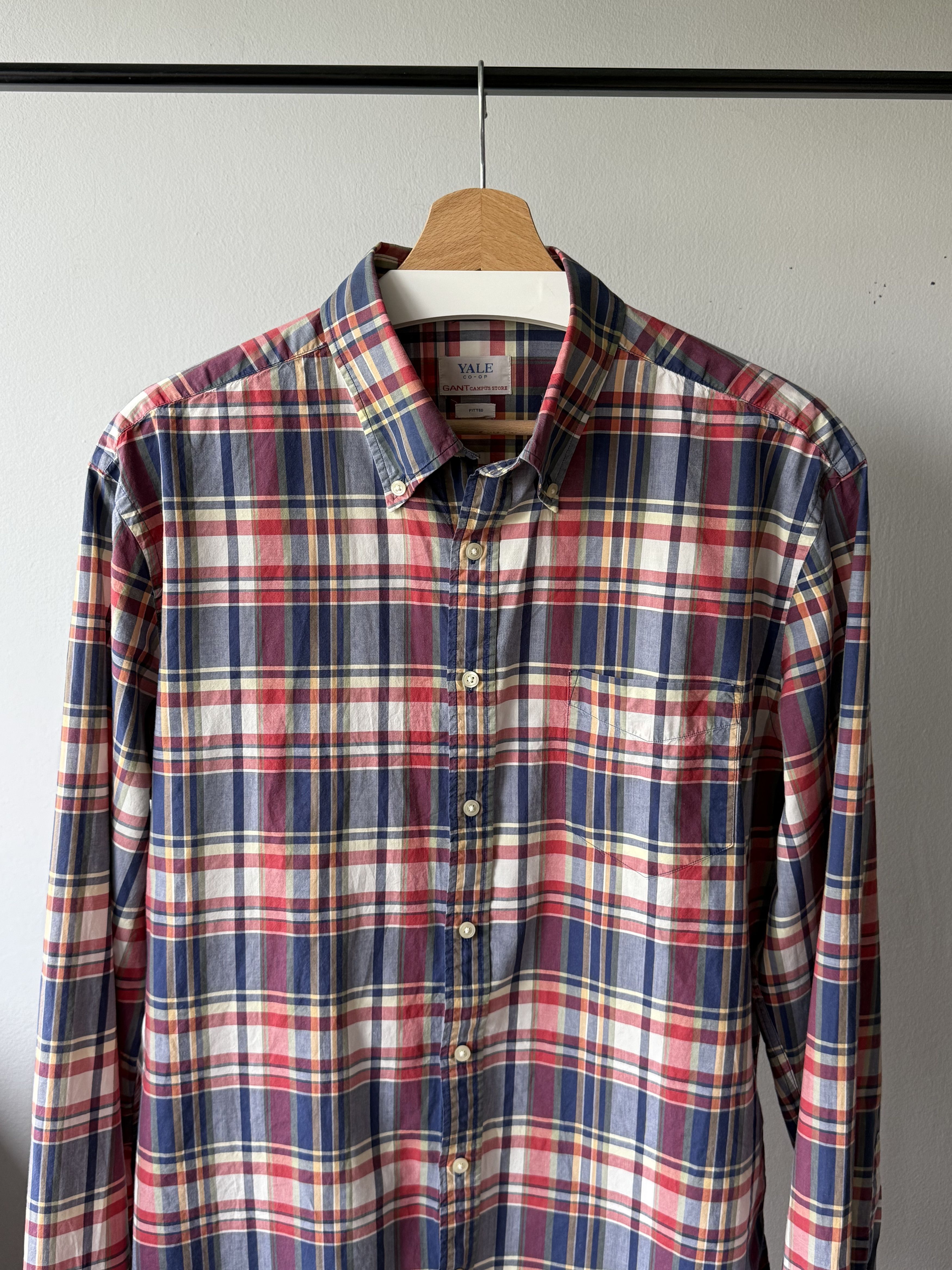 Gant × Gant Rugger Gant YALE CO-OP Archive Poplin Campus Store Plaid L/S Shirt Size US XL / EU 56 / 4 - 3 Thumbnail