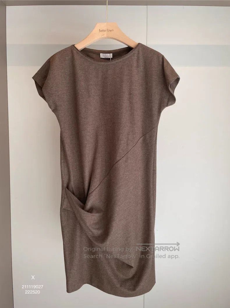 Brunello Cucinelli Brunello Cucinelli Beige Raw Wool Dress Size S / US 4 / IT 40 - 1 Thumbnail
