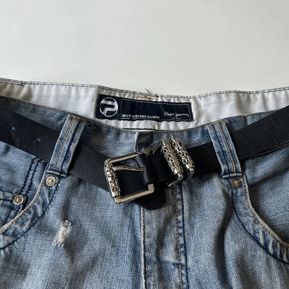 Japanese Brand Y2K 2000s Silver cross futuristic black roller belt Size ONE SIZE - 3 Thumbnail