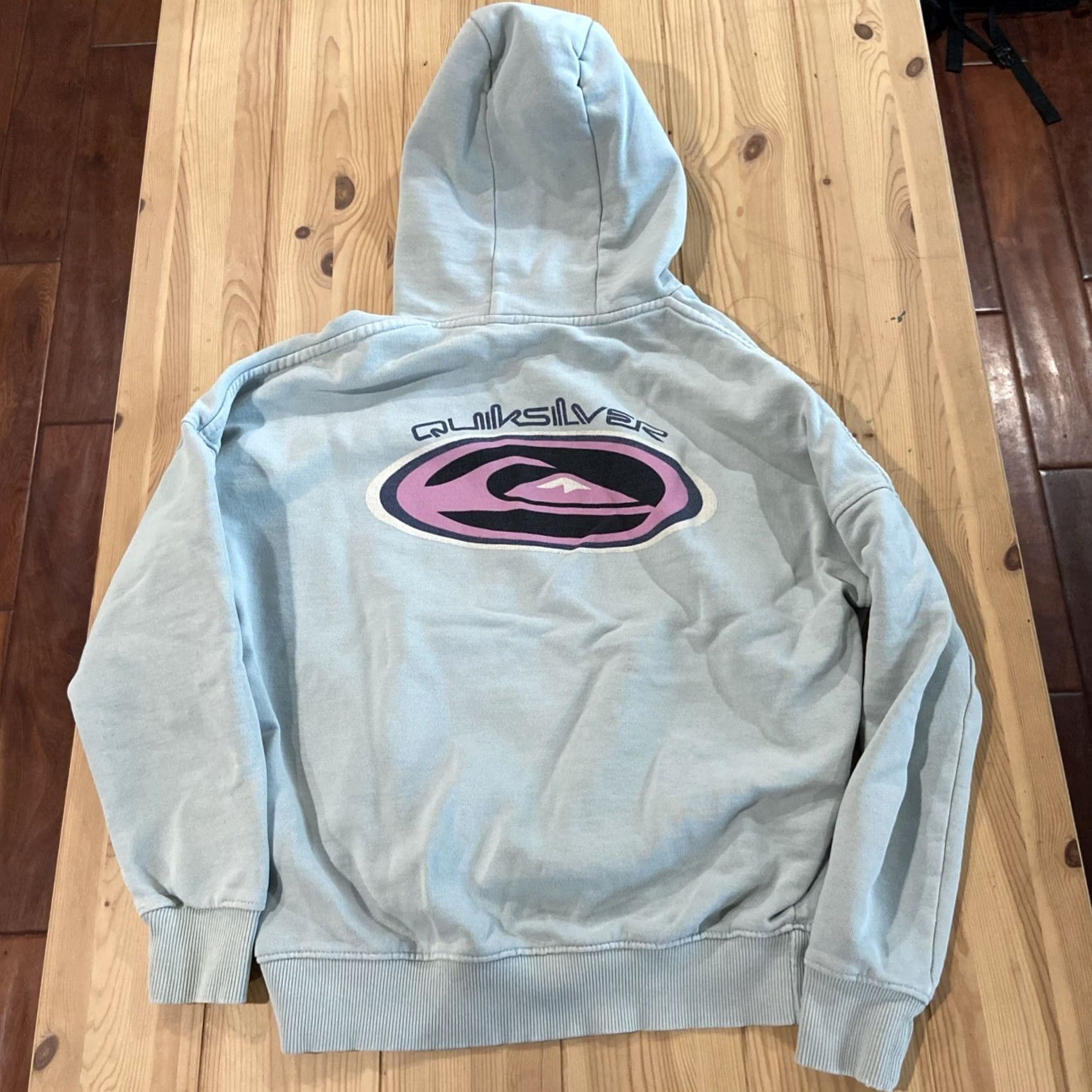 Quiksilver VINTAGE Quiksilver Pullover Hoodie Women XS Teal Sweatshirt Surf Skate 2000s Y2K Size XS / US 0-2 / IT 36-38 - 6 Thumbnail