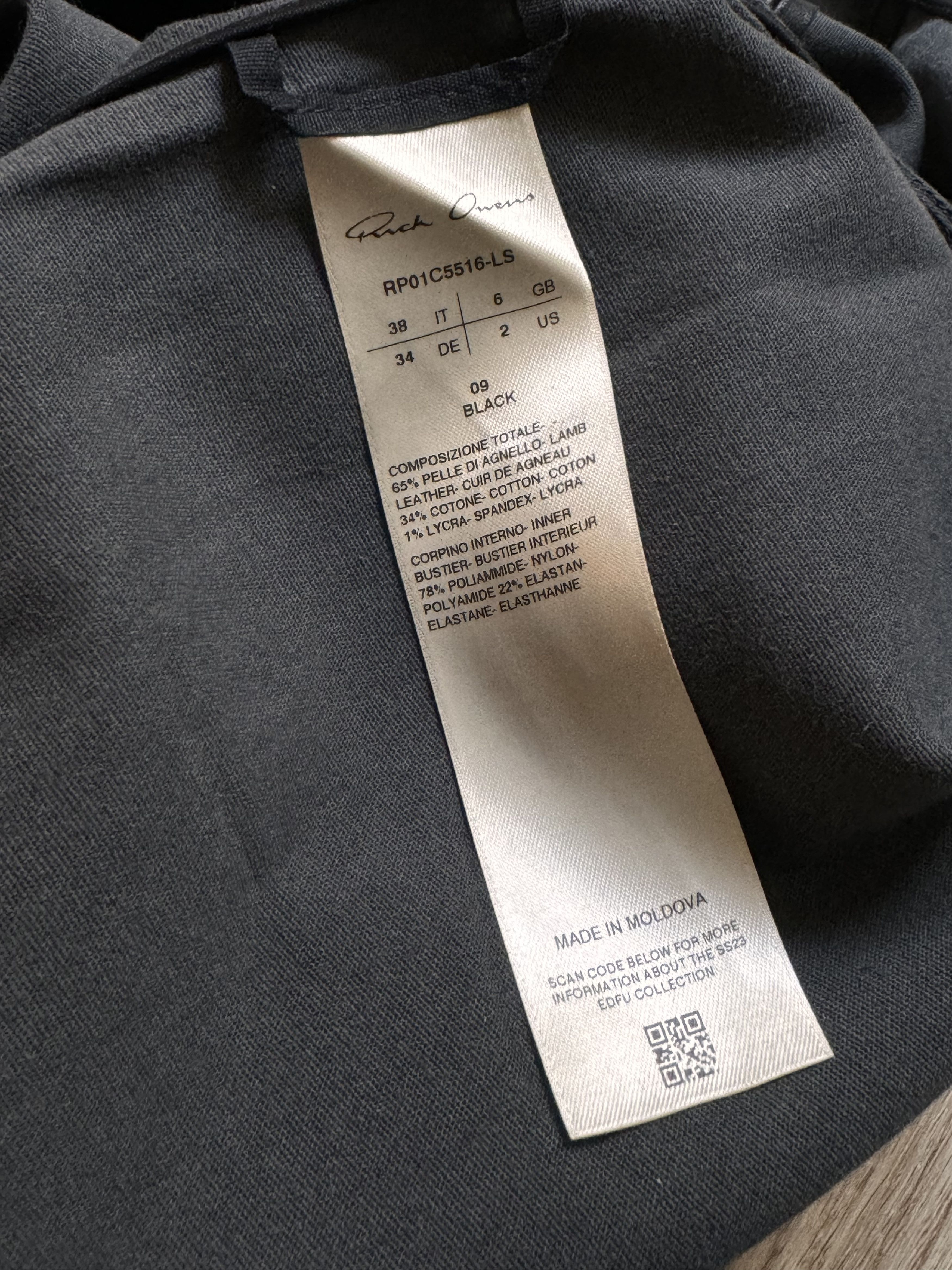 Rick Owens Black leather dress as seen on Kendal Jenner Size XS / US 0-2 / IT 36-38 - 9 Thumbnail