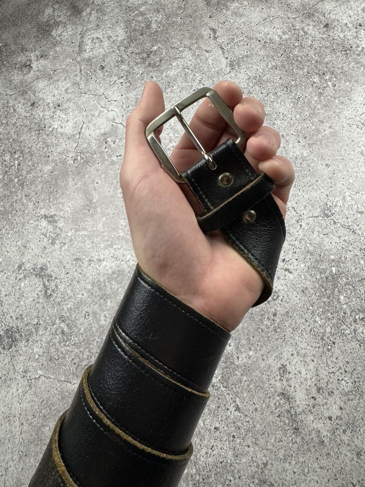 Japanese Brand 00’s NUMBER NINE STYLE WESTERN LEATHER RARE Y2K BELT VINTAGE Size ONE SIZE - 3 Thumbnail