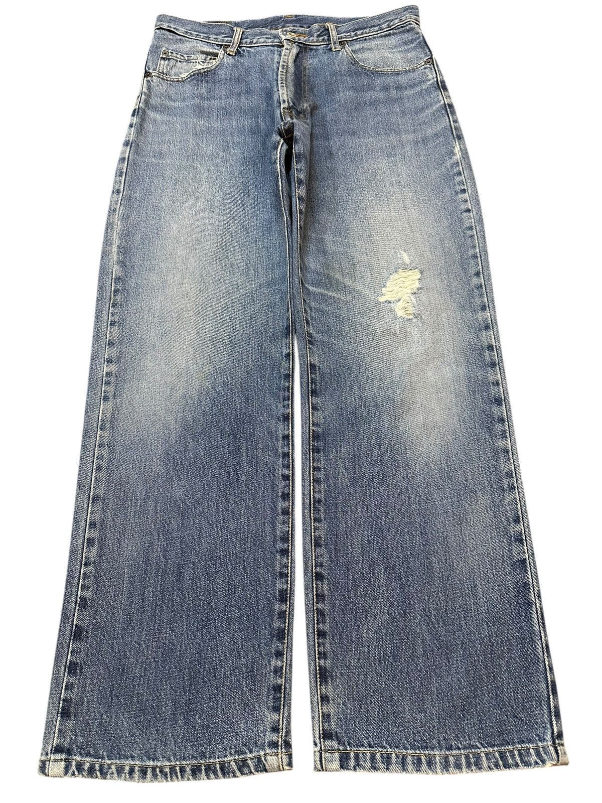 Vintage Elvis Presley Blue Faded Wash Distress Loose Jeans