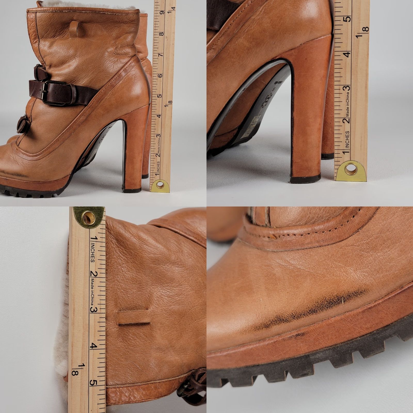 Dolce Vita VINTAGE Dolce Vita Leather Boots Buckle Y2K Sherpa Lined Women Size 9 Brown Bootie Size US 9 / IT 39 - 9 Thumbnail