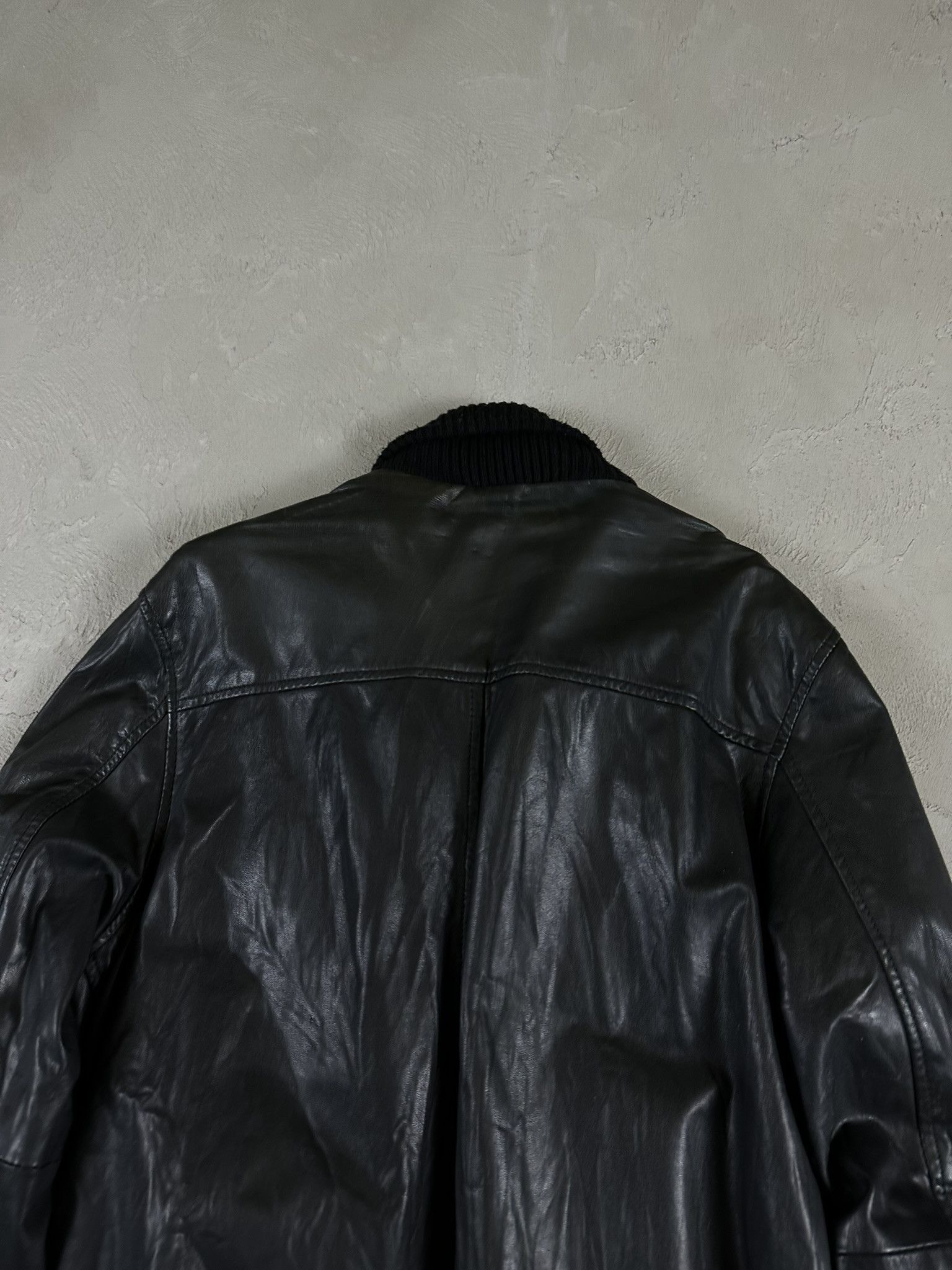Vintage Vintage Leather Boxy Bomber Jacket Size US S / EU 44-46 / 1 - 12 Thumbnail