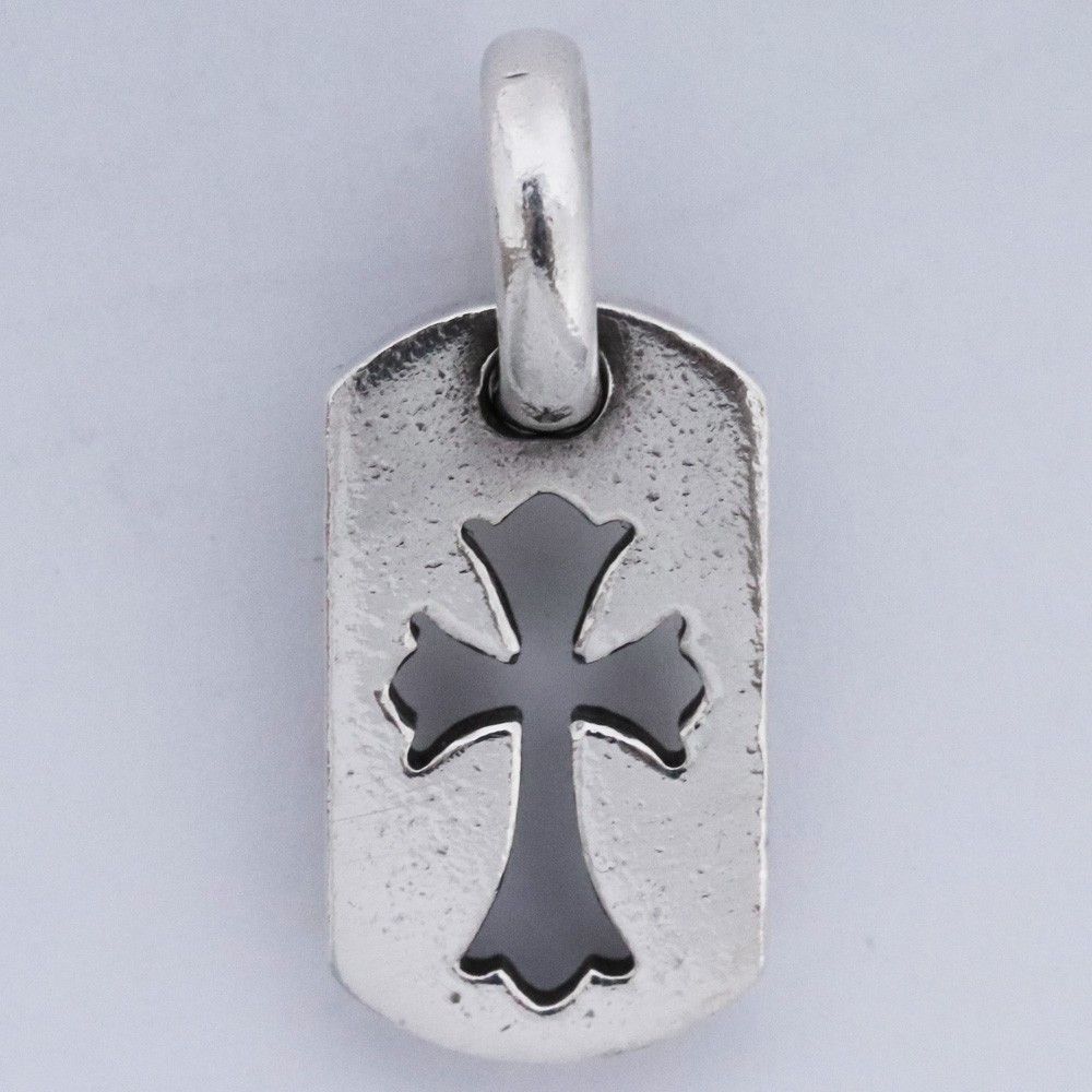 Chrome Hearts Tiny Cutout Cross Dog Tag Pendant | Grailed