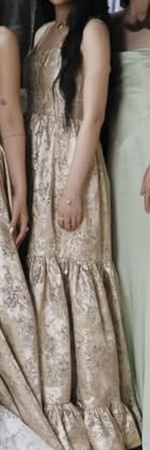 Other Yingtong Gold Maxi Dress Wedding Gown/Bridesmaid Gown Size ONE SIZE - 3 Thumbnail