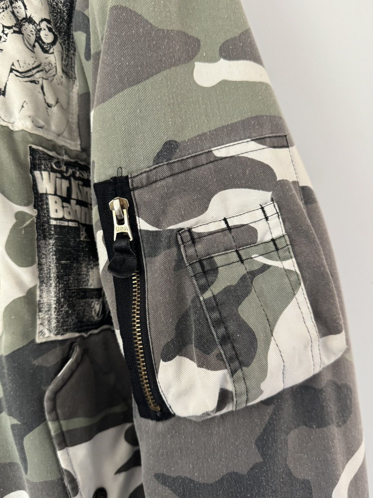 Raf Simons AW2001-2002 Raf Simons Riot Riot Riot Camo Patchwork Bomber Size US XXL / EU 58 / 5 - 12 Thumbnail