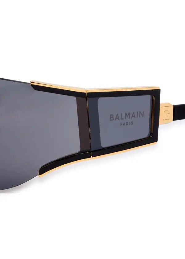 Balmain o1s1wg111225 Size:OS/Fleche D-Frame Sunglasses in Black Size ONE SIZE - 3 Thumbnail