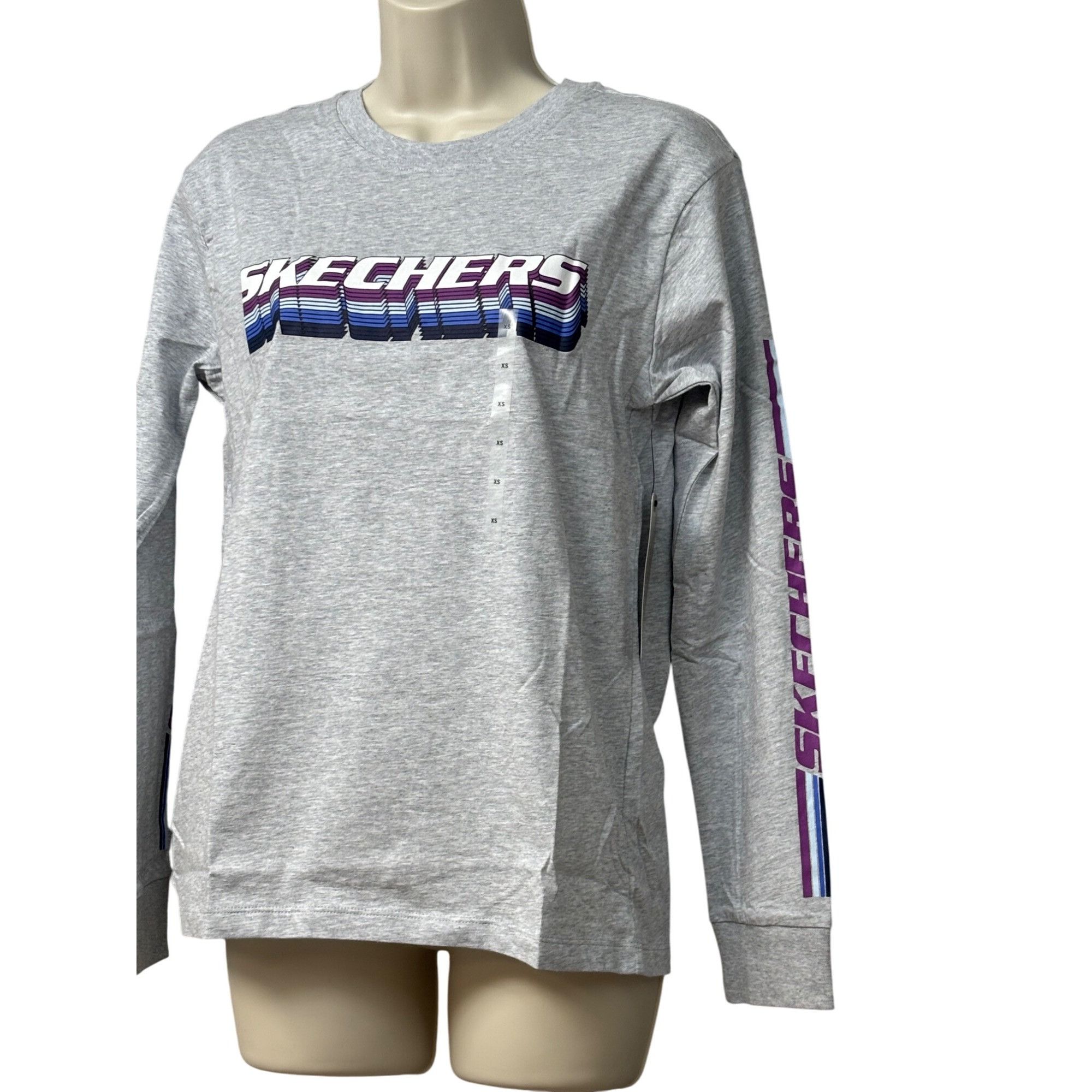 SKECHERS Skechers Women's GOlounge Stacked Long Sleeve Tee, Light Gra Size XS / US 0-2 / IT 36-38 - 3 Thumbnail