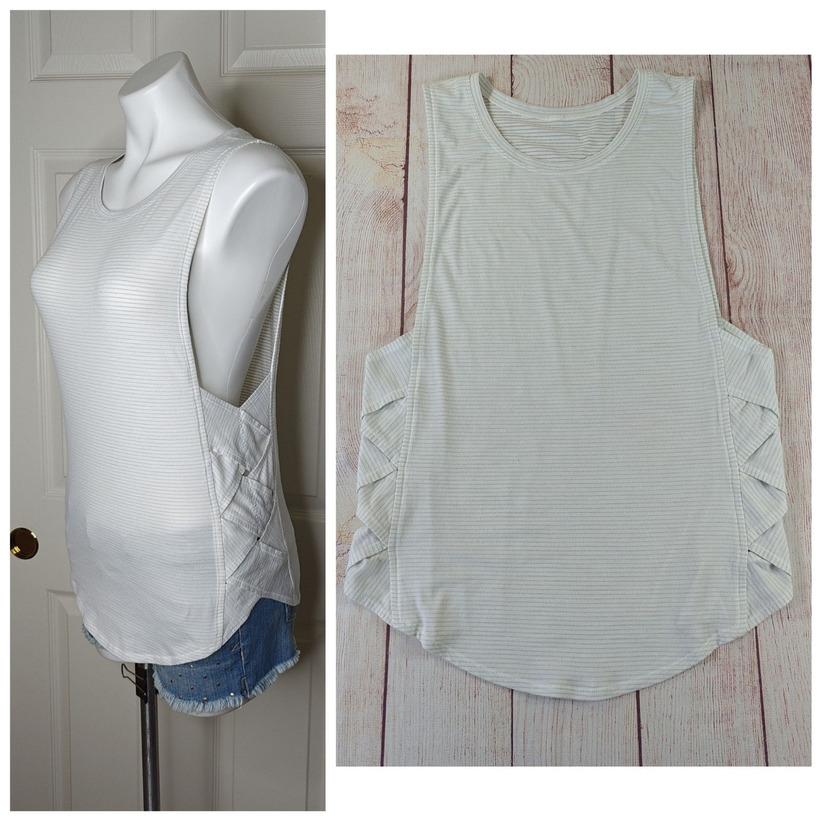 Lululemon Lululemon Var-City Muscle Tank Heathered White Size M / US 6-8 / IT 42-44 - 1 Thumbnail