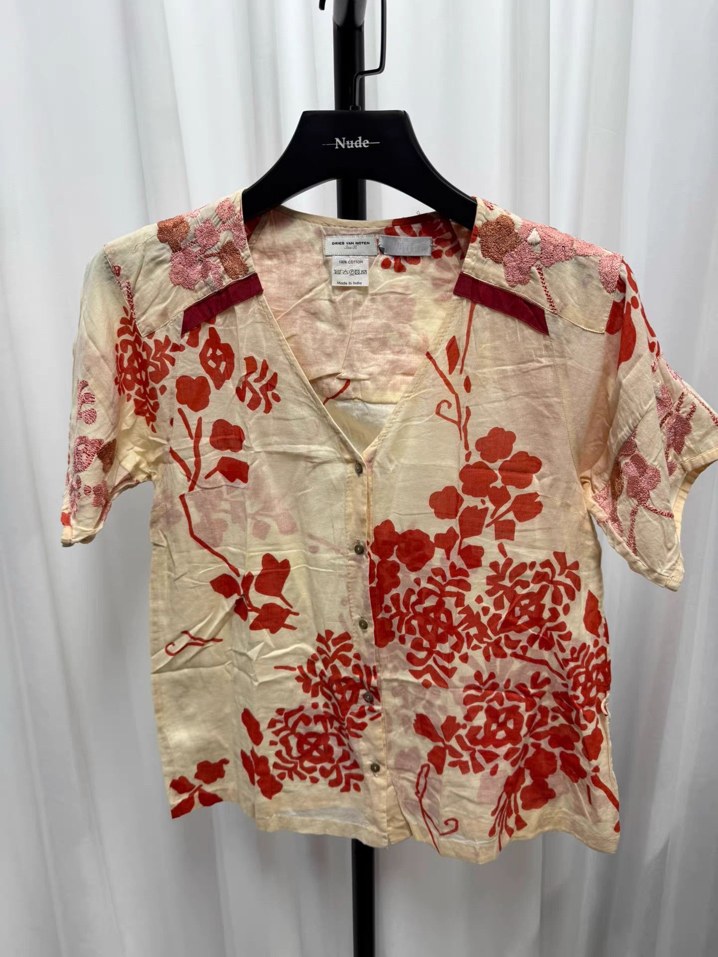 Dries Van Noten Dries van noten Embroidered Flower Short Sleeve K20 Size XS / US 0-2 / IT 36-38 - 1 Thumbnail