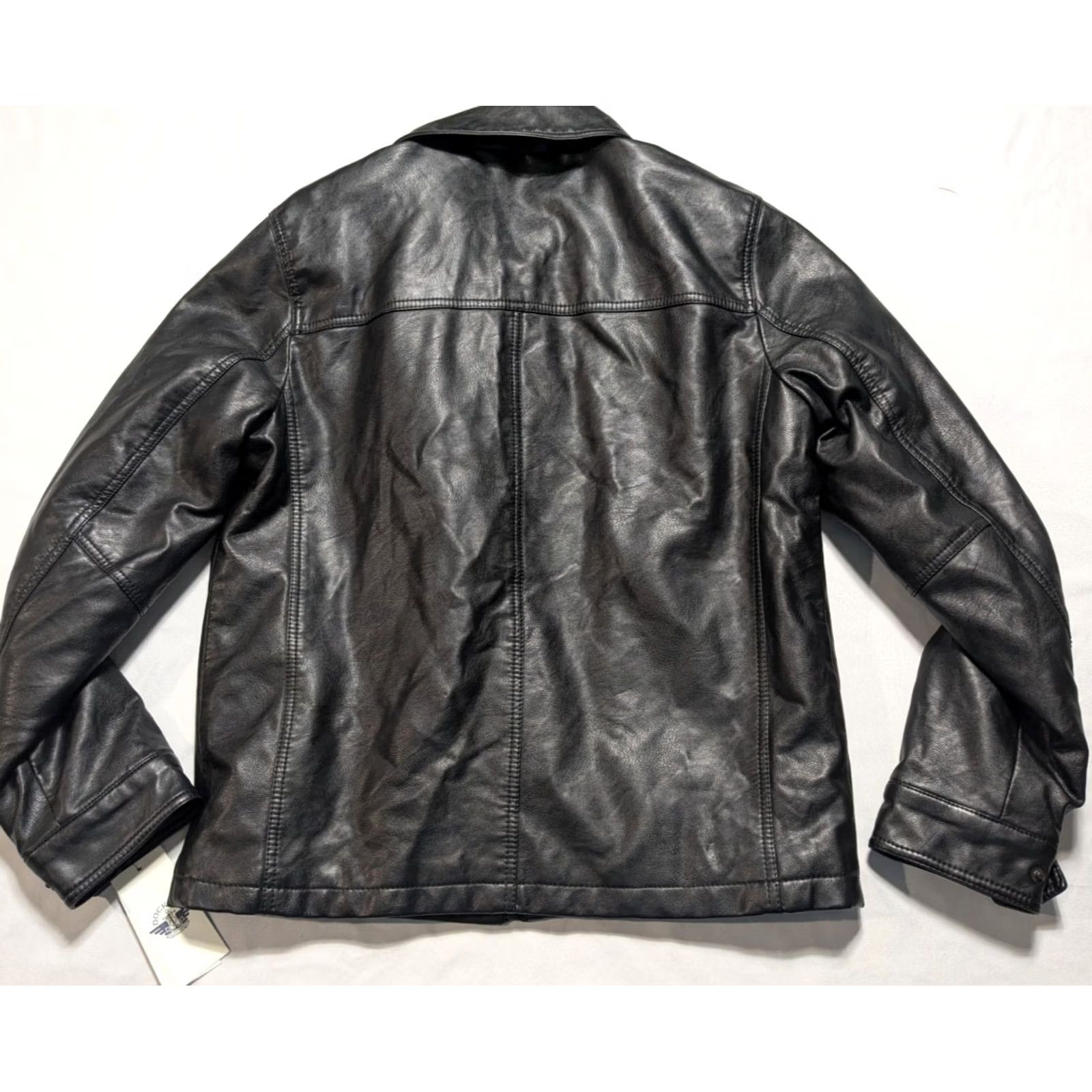 Dockers DOCKERS Black Vegan Faux Leather Jacket Men Medium Zip Quilted Lining NEW Midweight Fall Winter Regular Jacket Mens Size US M / EU 48-50 / 2 - 2 Thumbnail