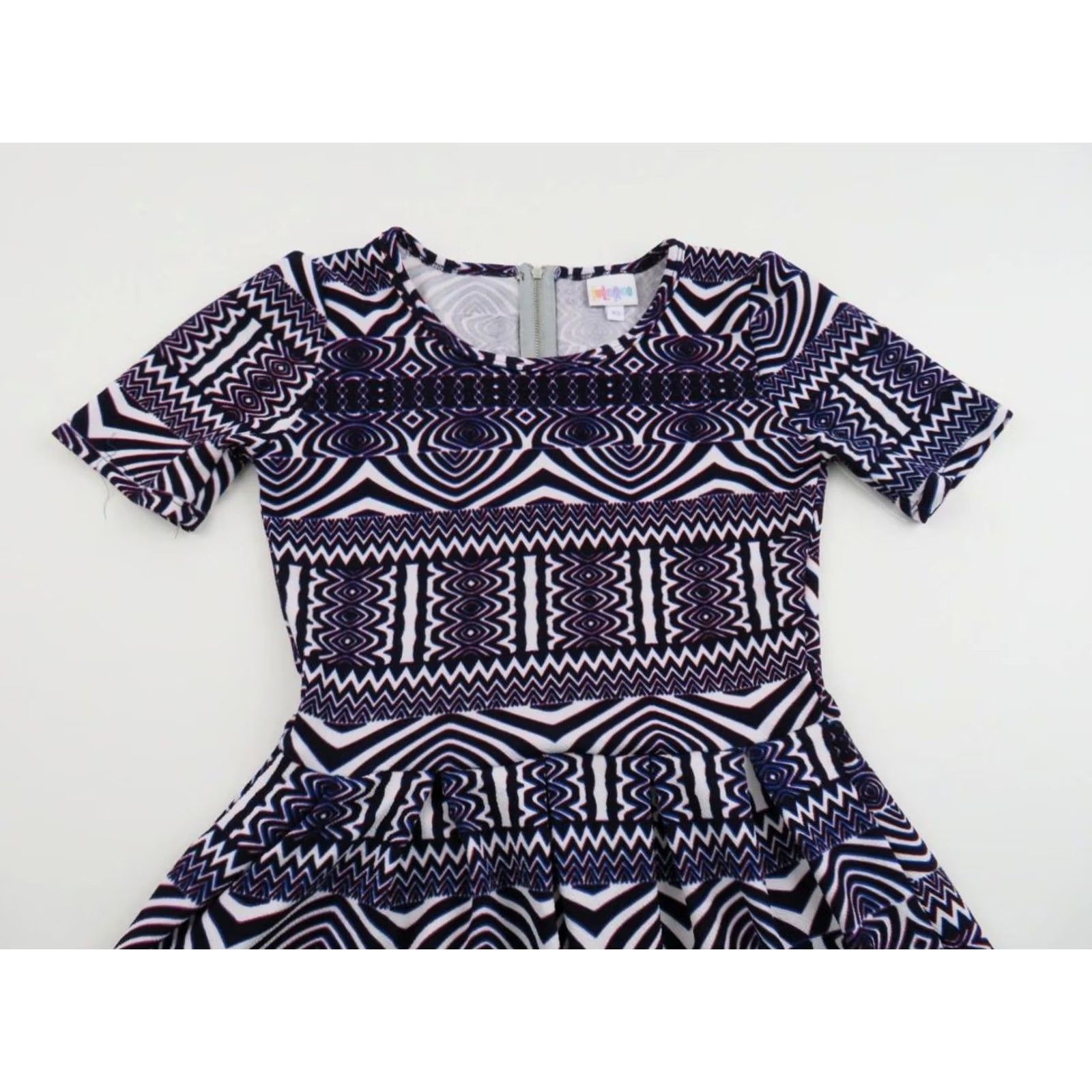 Vintage LuLaRoe Women's Amelia Dress XS Aztec Tribal Unicorn Purple Black Geometric Size XS / US 0-2 / IT 36-38 - 3 Thumbnail