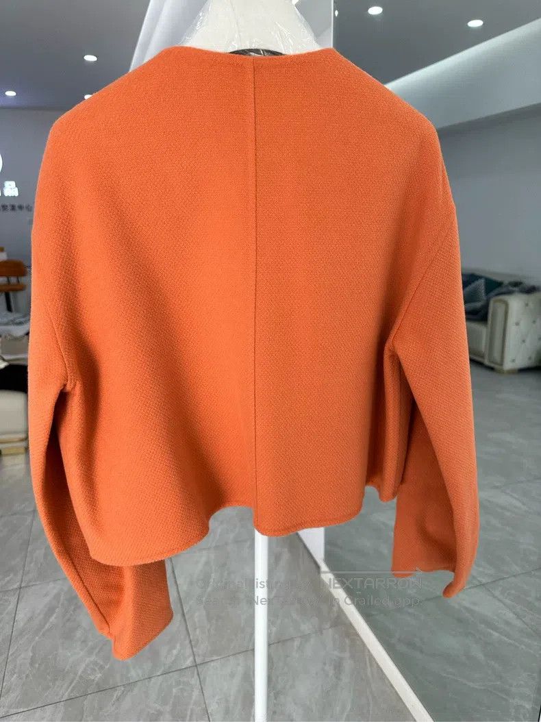 Hermes Hermes Orange Plaid Short Jacket Size XS / US 0-2 / IT 36-38 - 2 Thumbnail