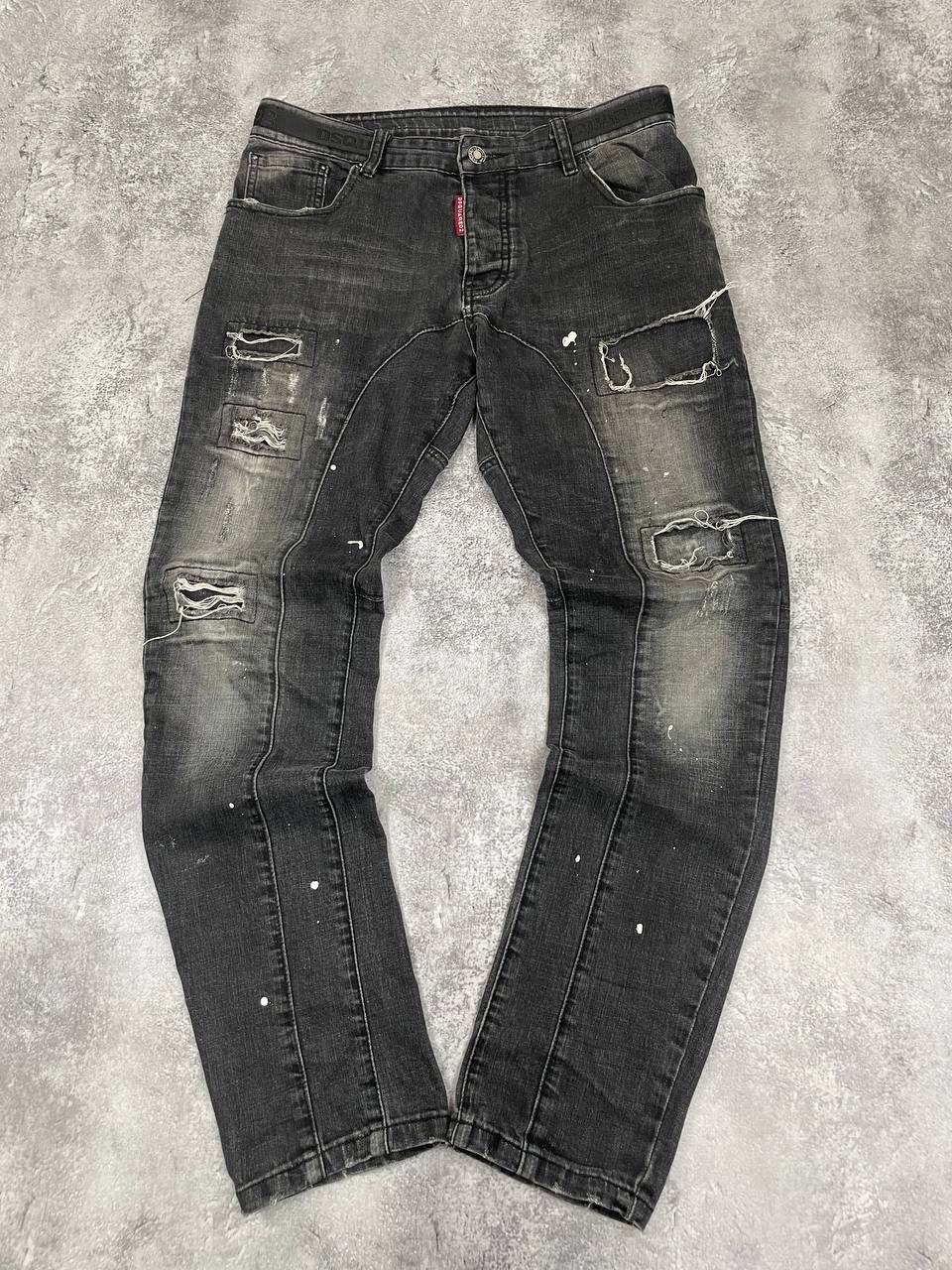 Dsquared2 Dsquared2 Men Black Distressed Denim Jeans Pants Slim Fit Size US 32 / EU 48 - 4 Thumbnail