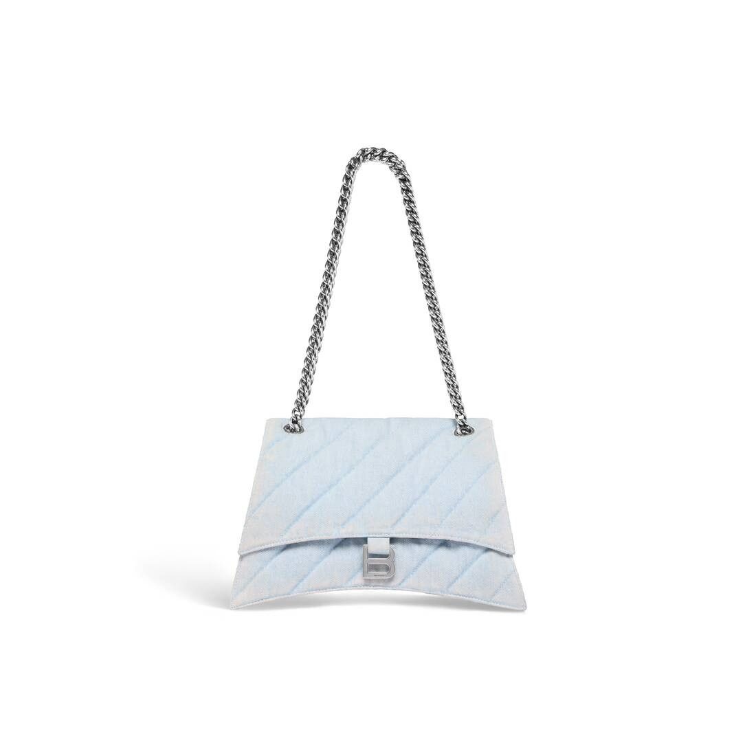 Balenciaga oc11z0426 Size: OS / Crush Medium Chain Bag Quilted Denim Size ONE SIZE - 1 Thumbnail