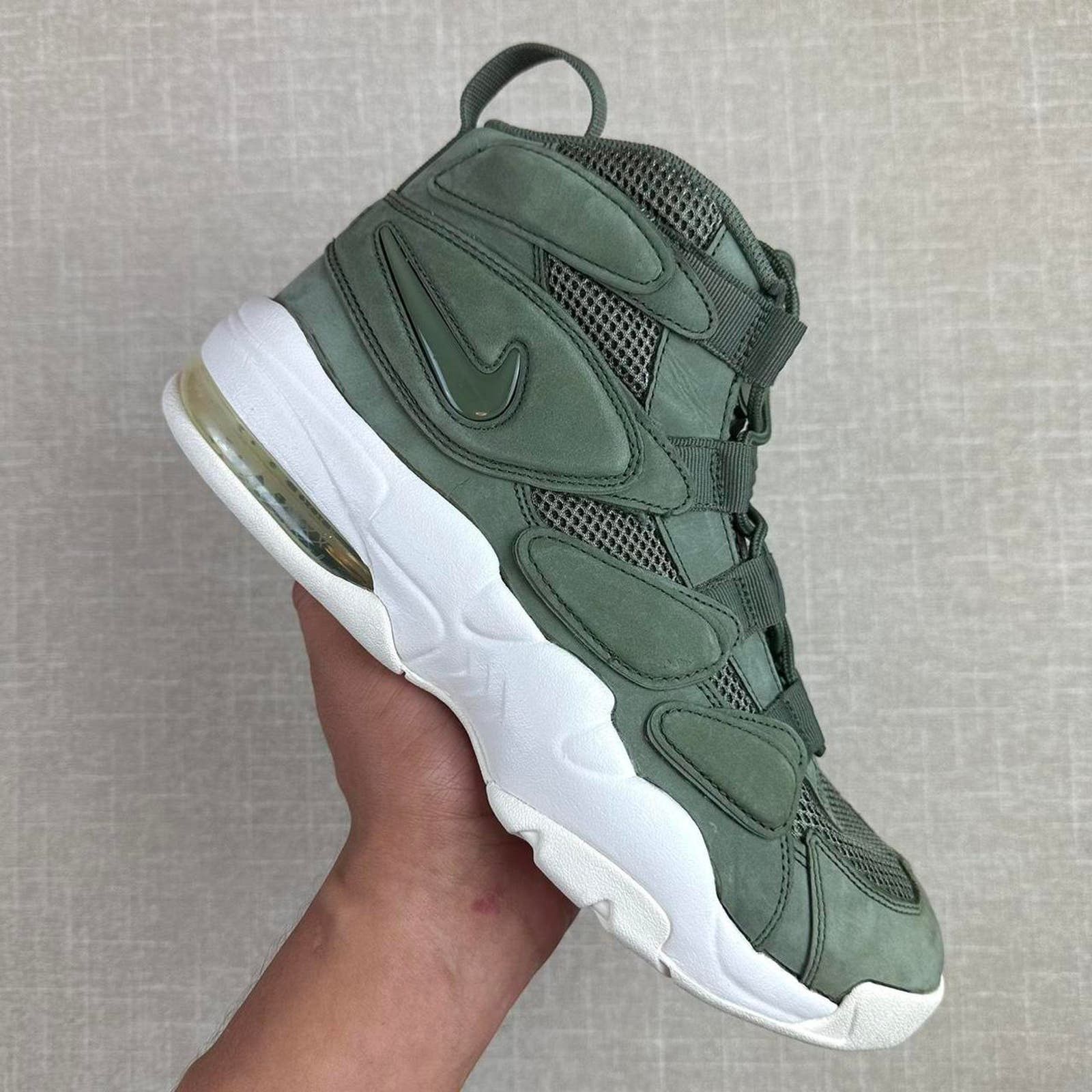 image of Nike Air Max 2 Uptempo Urban Haze Shoes in Green, Men's (Size 10.5)