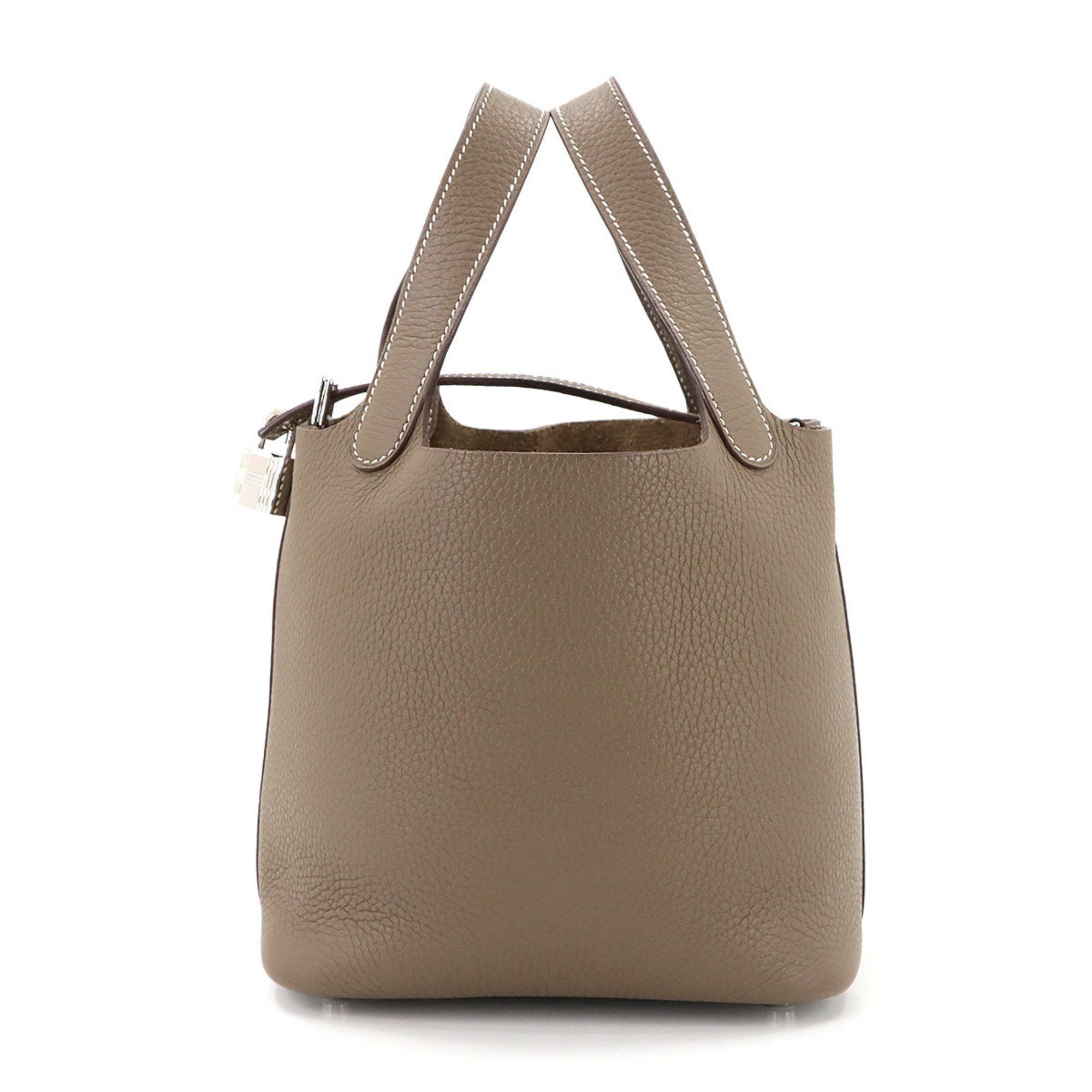 Hermes Hermès Picotin Lock PM handbag in Taurillon Clemence Etoupe