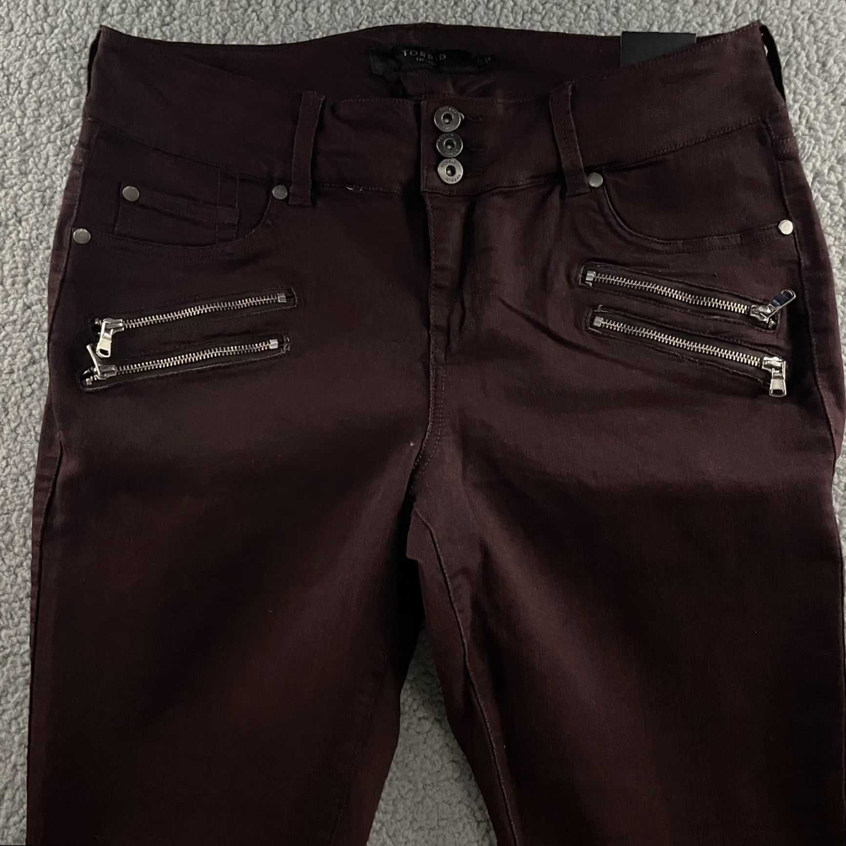 Torrid Torrid Jeans Maroon 16R Jegging Zip Pockets Women Size 38" / US 16 / IT 52 - 2 Thumbnail