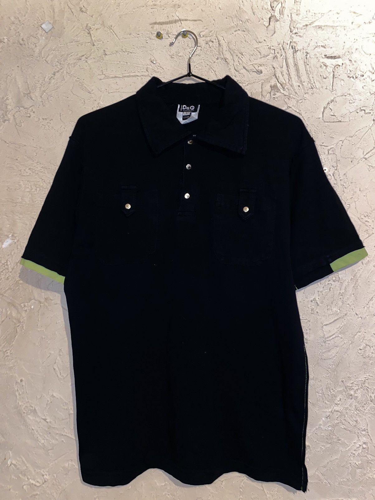 Dolce & Gabbana Designer Luxury Black Dolce & Gabbana Big logo polo shirt Size US L / EU 52-54 / 3 - 3 Thumbnail
