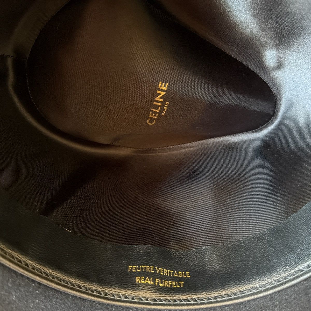Celine CELINE Paris black fur felt fedora hat Eur 58 (Us 7 1/4) New Size ONE SIZE - 6 Thumbnail
