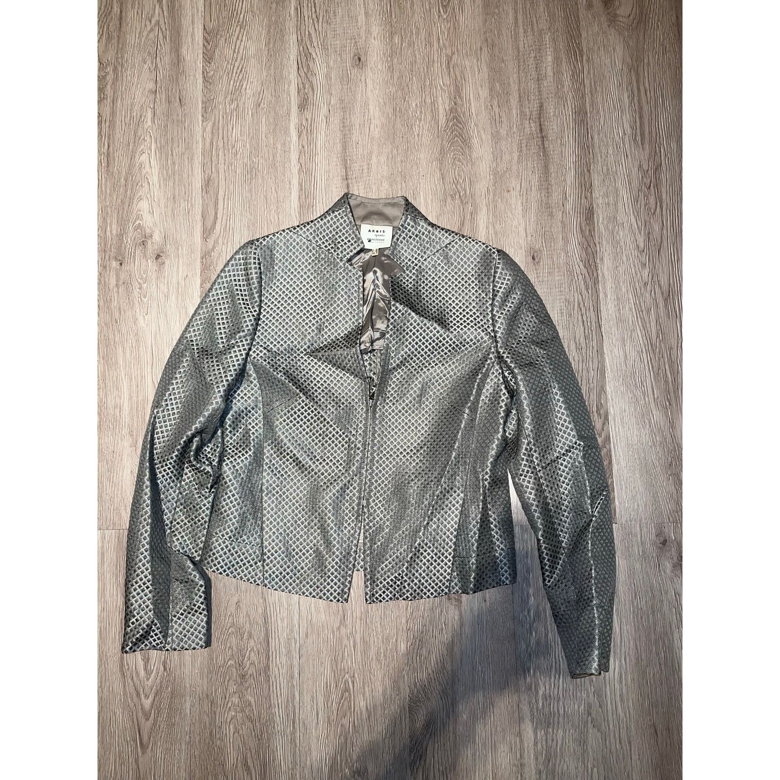 Akris Akris Punto - Zipper Blazer / Silver gray / US size 8 / NWOT Size M / US 6-8 / IT 42-44 - 1 Thumbnail