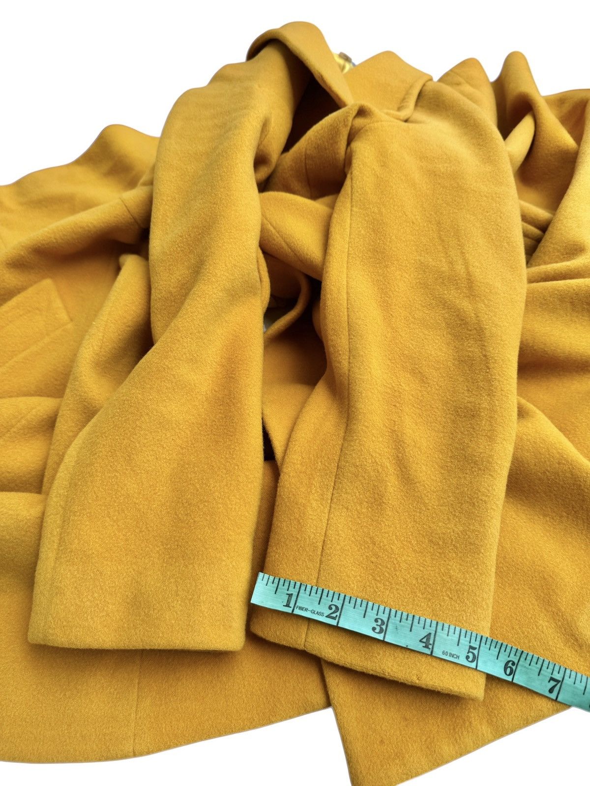 Mugler 🔥Rare Vintage 80s Thierry Mugler Mustard Yellow Wool Coat Size M / US 6-8 / IT 42-44 - 22 Thumbnail