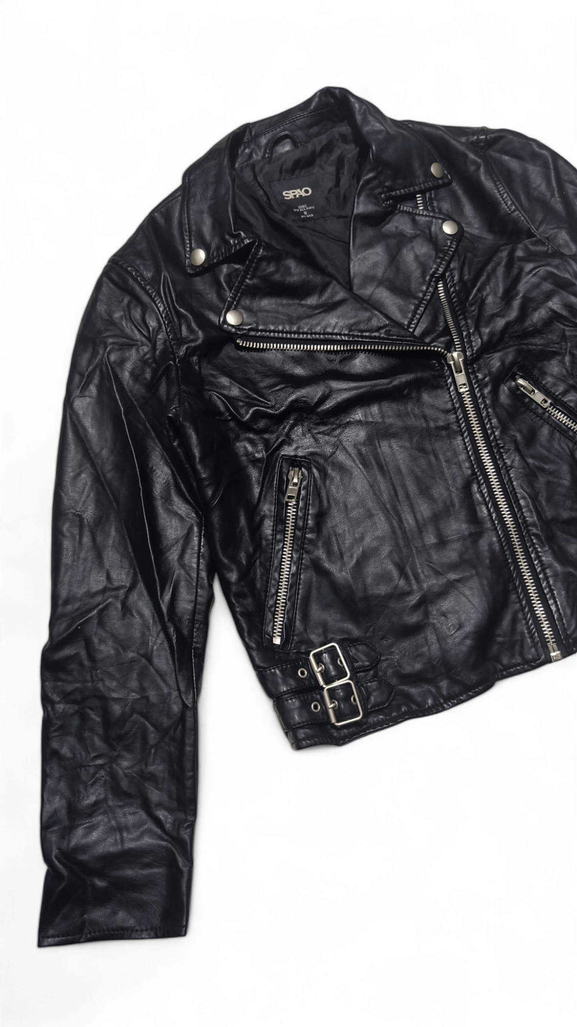 Vintage SPAO Women's Ramones Rockabilly Biker Faux Leather Jacket Size S / US 4 / IT 40 - 5 Thumbnail