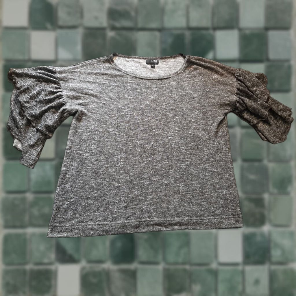 Vintage A.N.A ana Short Sleeve Womens XL Top Knit Sparkly Shirt Black Shirt Size XL / US 12-14 / IT 48-50 - 1 Thumbnail