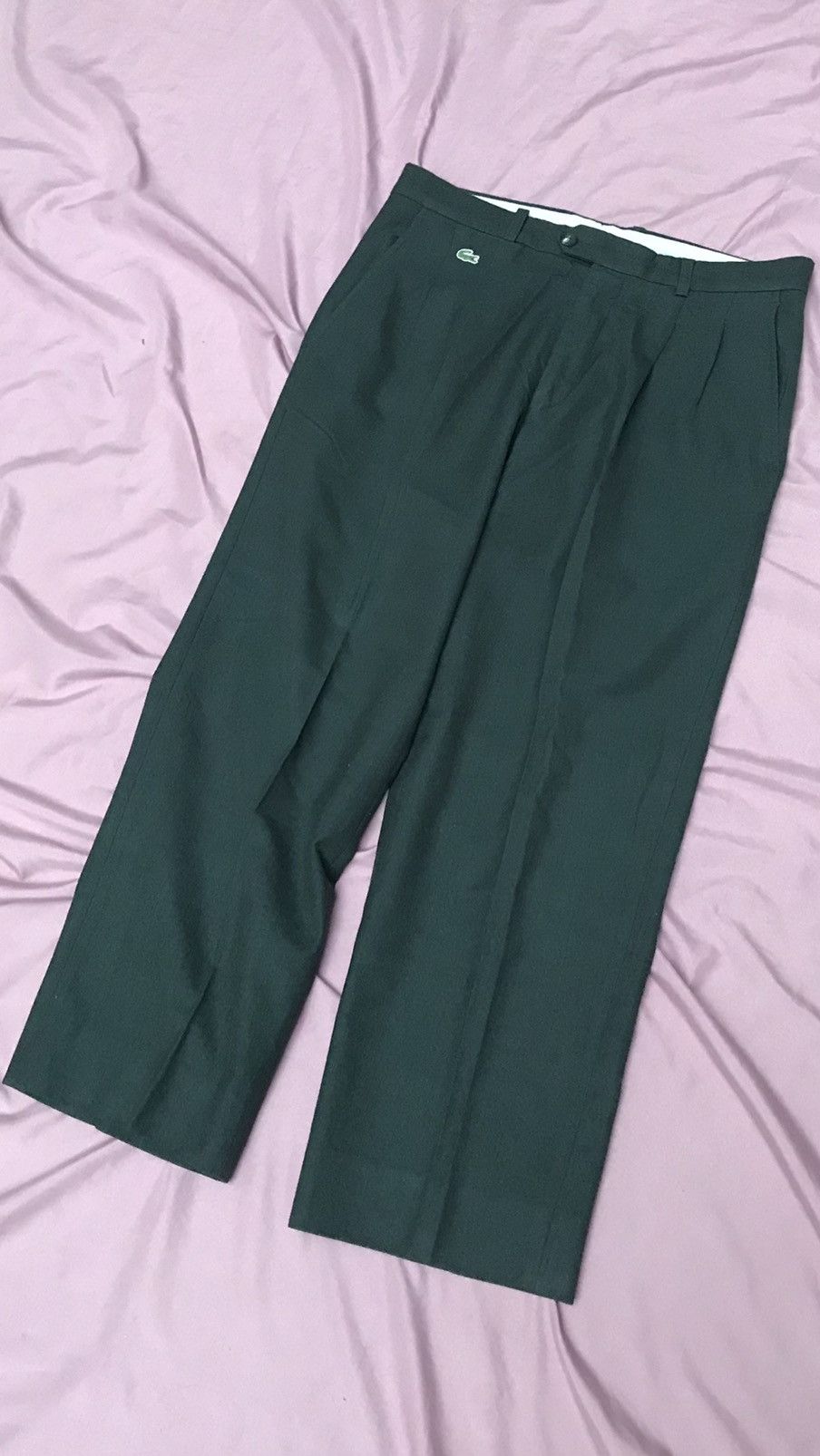 Lacoste LACOSTE HIGH WAISTED PLEATED TROUSER, DENCE WOOL FLANNEL Size 44R - 4 Thumbnail