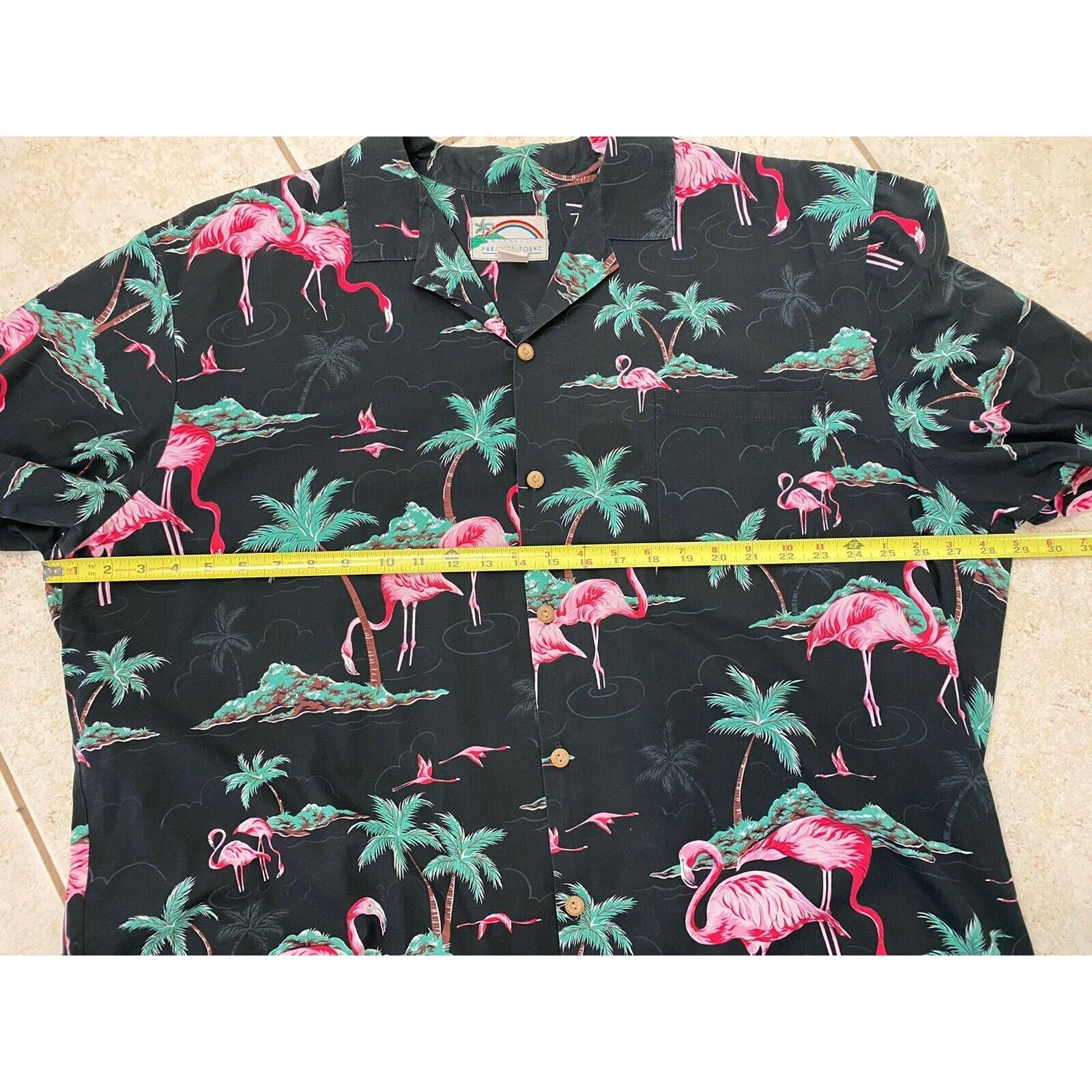 Paradise Found VTG Paradise Found Pink Flamingo Hawaiian Button Down Shirt Size US XXL / EU 58 / 5 - 7 Thumbnail