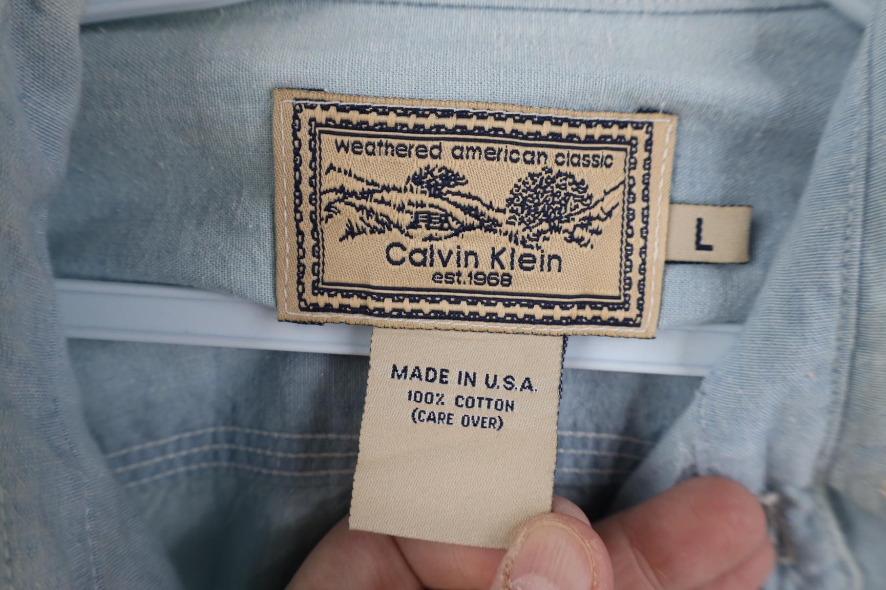 Calvin Klein Deadstock Vtg 90s Calvin Klein Workwear Button Shirt USA Size US L / EU 52-54 / 3 - 12 Thumbnail