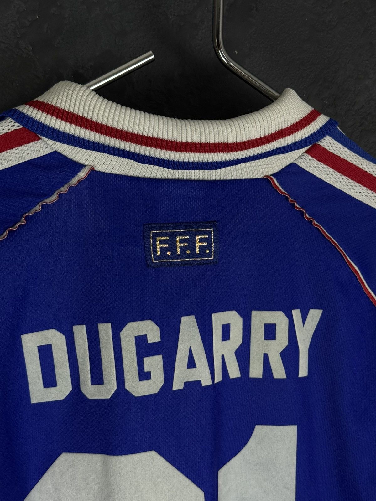 Vintage Rare DUGARRY 21 France Football Shirt 1998/00 Size US XL / EU 56 / 4 - 17 Thumbnail