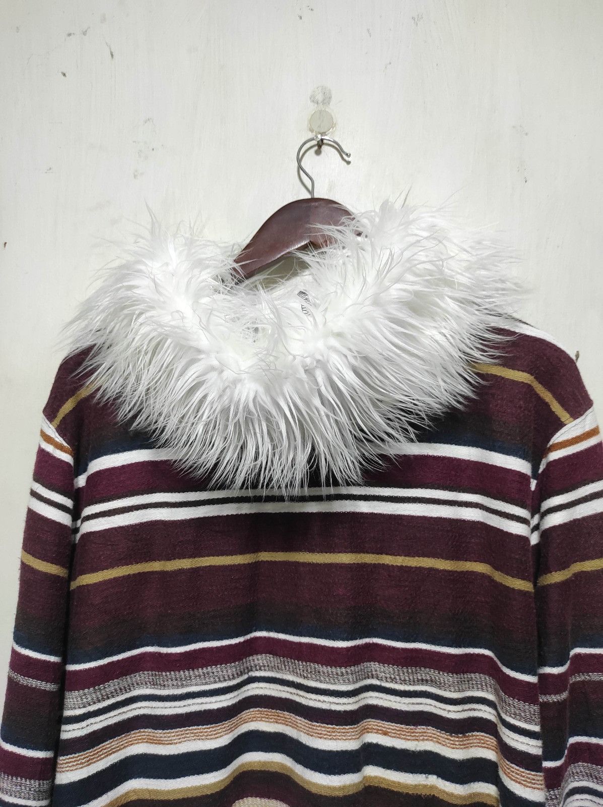 Japanese Brand Closshi stripe zip fur hoodie Size US L / EU 52-54 / 3 - 13 Thumbnail