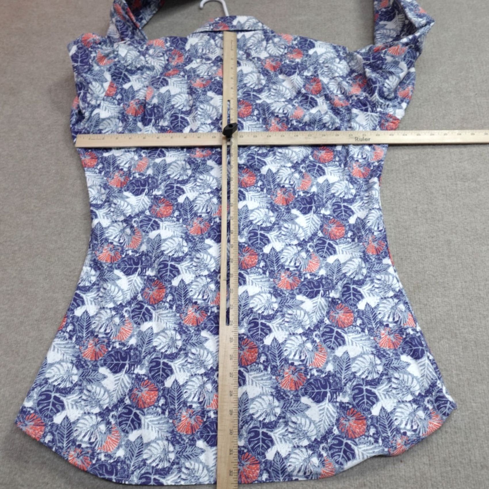 Gloverall Holland & Sherry Shirt Large Blue Floral Print All Over Cotton Custom Made Size US L / EU 52-54 / 3 - 5 Thumbnail