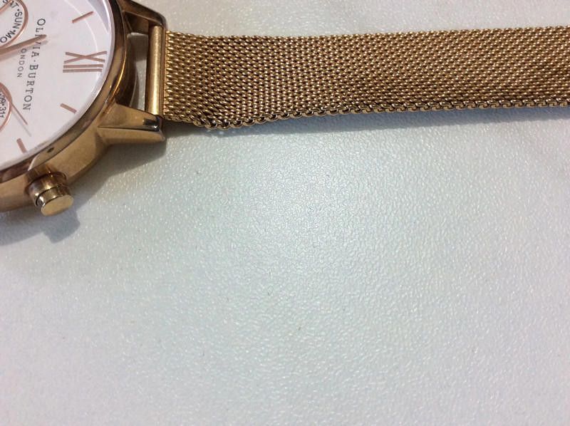 Designer Olivia white dial rose gold mesh bracelet watch Size ONE SIZE - 10 Thumbnail