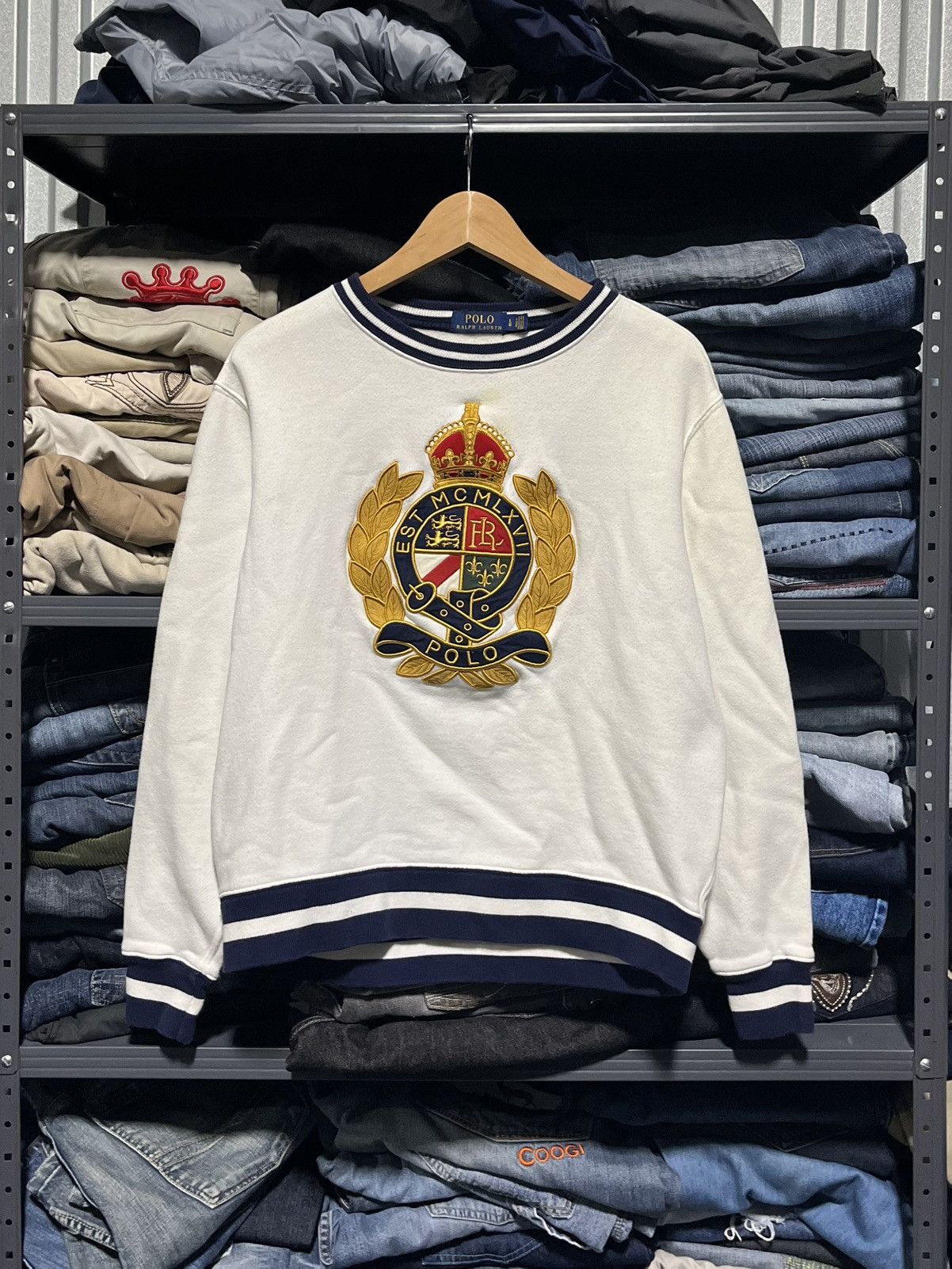 Polo Ralph Lauren × RRL Ralph Lauren × Vintage Crazy Polo Ralph Lauren Crest Logo Embroidered Crewneck Size US S / EU 44-46 / 1 - 1 Thumbnail