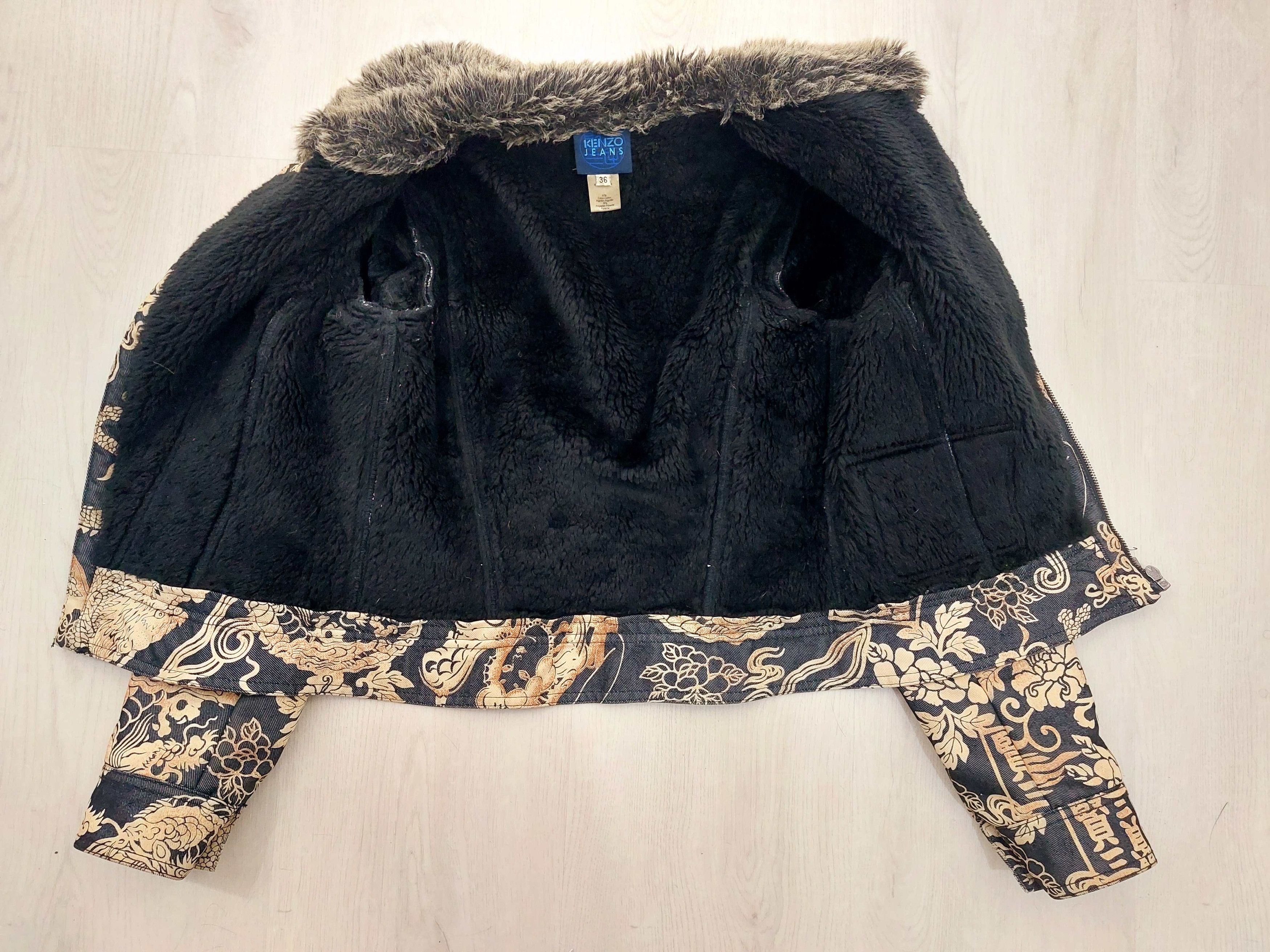 Kenzo Kenzo Jeans Japanese Asian Dragon Faux Fur Coat Jacket Size S / US 4 / IT 40 - 14 Thumbnail
