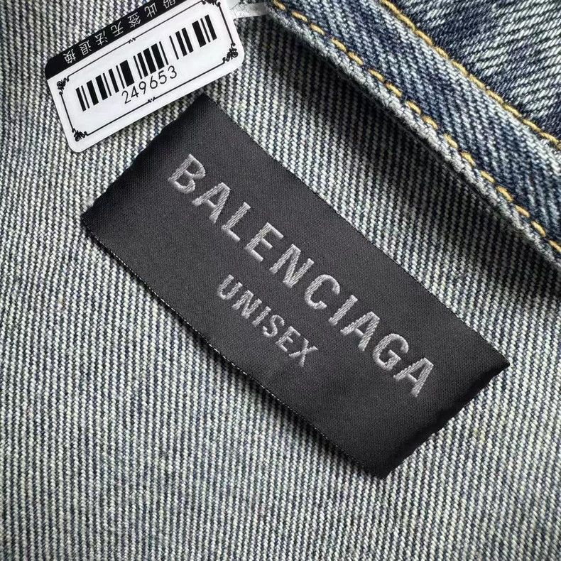 Balenciaga Balenciaga Blue full printed logo denim jacket coat Size US S / EU 44-46 / 1 - 4 Thumbnail